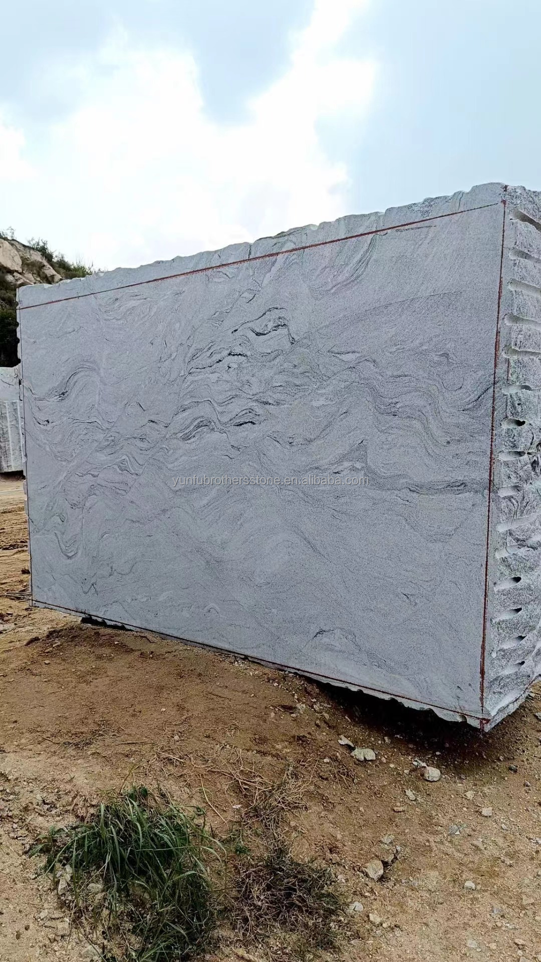 Low Per Square Foot Viscon White Granite Slabs for Modern Villa Exterior Wall Cladding