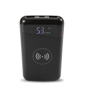 China Rohs Qi Wireless Power Bank 10000mah , Wireless Charging Bank Qc3.0 Built - In Cable Design on sale