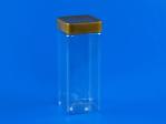 Colorful Cover Square Plastic Jars Environmentally Friendly 65 * 65 * 158MM