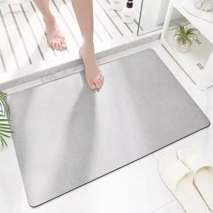 Quality Customized Non Slip Bath Mat Sustainable Light Grey for Bathroom Floor Safety Comfort wholesale