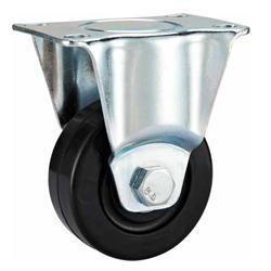Quality 04-Medium duty caster Rigid Black rubber wheels wholesale