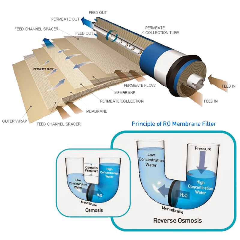 400gpd Reverse Osmosis Membrane Thin Film Elements for Pure Water Plant NO App-Controlled