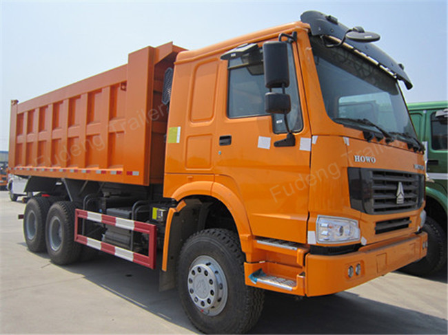 40 Tons 6 X 4 Semi Trailer End Dump Truck For Sand Stone Transportation