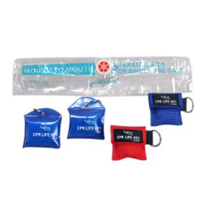 China Mini Cpr Face Shield Mask Keychain Resuscitation Mouth Barrier With Gloves on sale