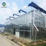 Galvanized Multi Span 120km/H Commercial Glass Greenhouse