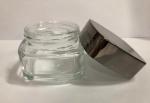 Square Bulk Glass Cream Jars / Cosmetic Cream Bottles Packaging Various Logo And