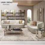 Beige Sectional Couch Living Room Leather 3 Seater Sofa With Chaise Hotel