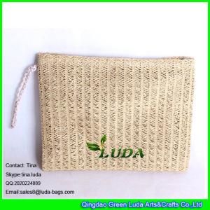 Quality LUDA Clutch Purse Bag Evening Shoulder Coated Straw Envelope Paper Straw Handbag wholesale