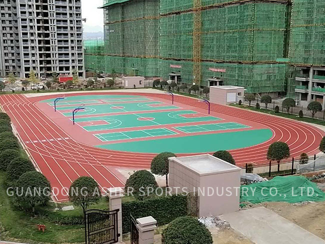 Slip Resistant Acrylic Sports Flooring Badminton Court Use Environmental Friendly