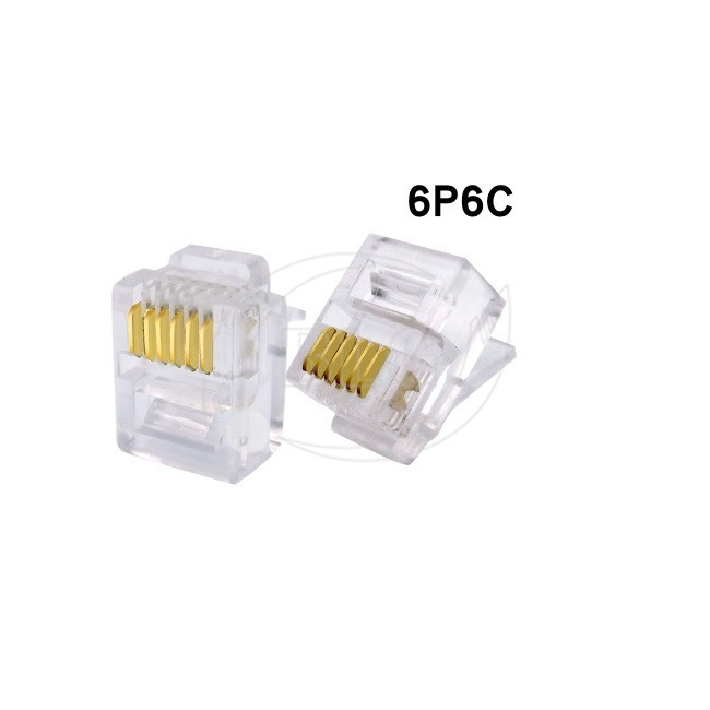 RJ12 Network Cable Accessories Crystal Telephone Cable Head 6P6C 6P4C 6P2C Gold Plated