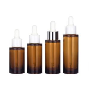 Quality OEM ODM 50ml Cosmetic Dropper Bottle Amber Essential Oil Bottle Packaging wholesale