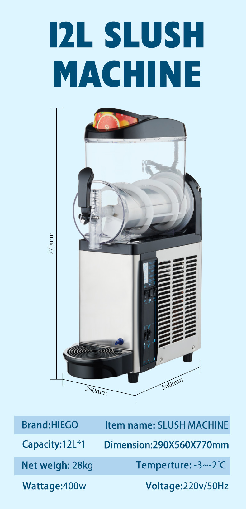 24l Slushie Puppy Machine 12L Regular Treble Margarita Daiquiri Machine