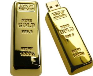 Quality Golden Bar Thumbdrive Metal USB Flash Drives with Logo Printed wholesale