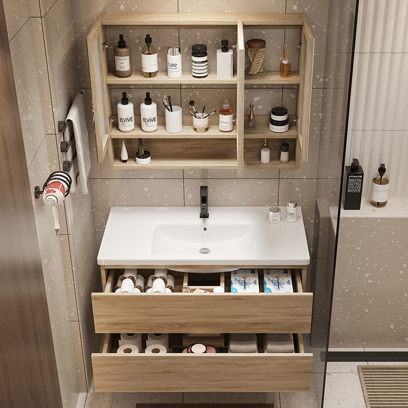 Customized Made High End Bathroom Vanities with Quartz Stone Countertop in Euro Style