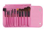 Red Beautiful Travel Foundation Makeup Brushes Professional Set 11 Piece
