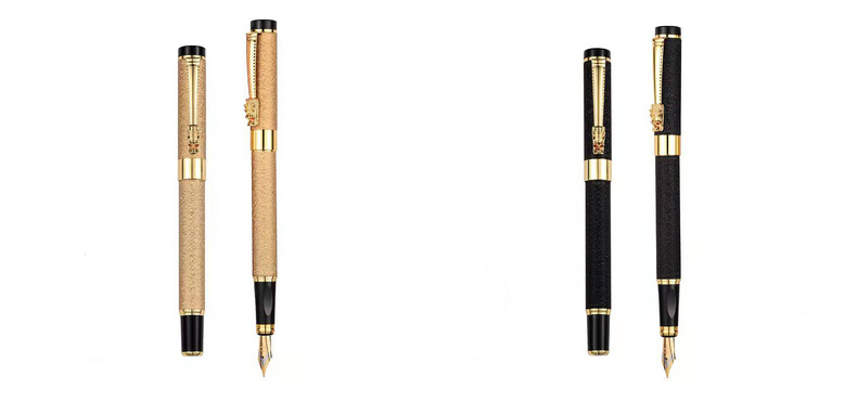 2022 Business Gift Metal Frosted Pole Pen 0.5 Iridium Ink Bag Pen for Writing Design
