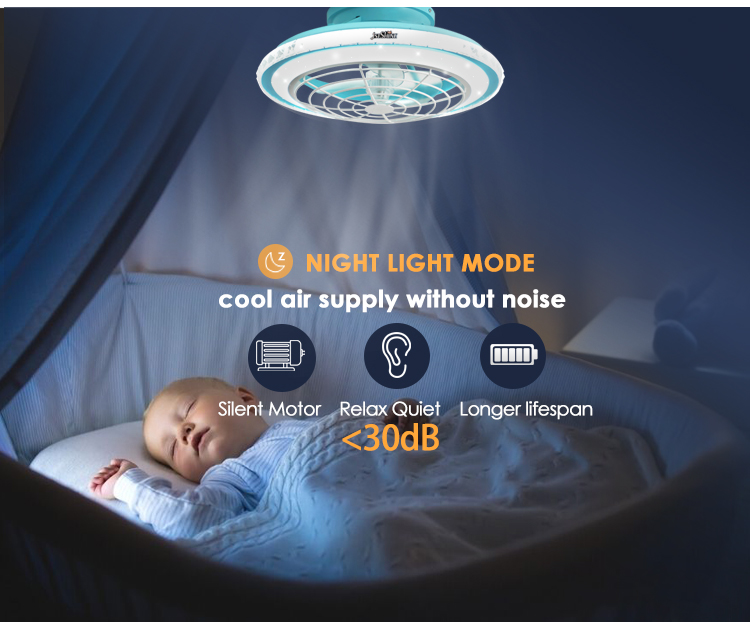 110-220V Home High Airflow Blue Ceiling Fan with OEM 1stshine LED and Blade Material