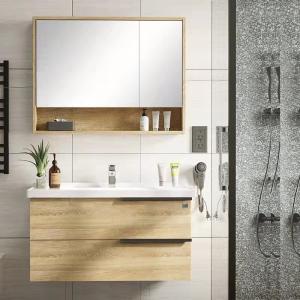 Quality Floating 24 Inch Wall Hung Vanity Unit With Sink Natural Wood wholesale