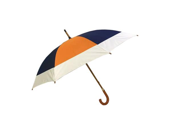 Customized Wooden Hook Handle Umbrella , Long Stick Umbrella Wooden Curved
