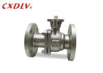 Two Pieces Stainless Steel Ball Valve Double Flange Full Bore Structure High