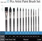 Nylon Hair Acrylic Painting Art Brushes Set Artist Watercolor Face Paint Brush