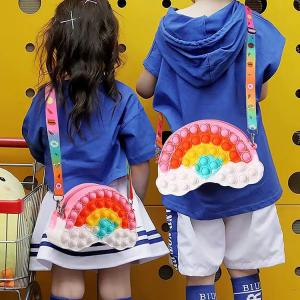 Quality Satchel Zipper Purse Silicone Bubble Toys Floating Rainbow Clouds wholesale