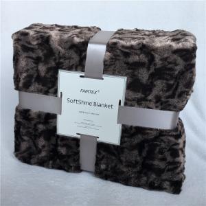 Quality Long Plush Hair Sytle Fake Fur Blanket , Cozy Brushed Faux Fur Fleece Blankets wholesale