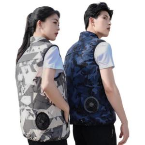 Quality Wearable 2 Fans Air Conditioned Cooling Vest Soft Light Camouflage wholesale
