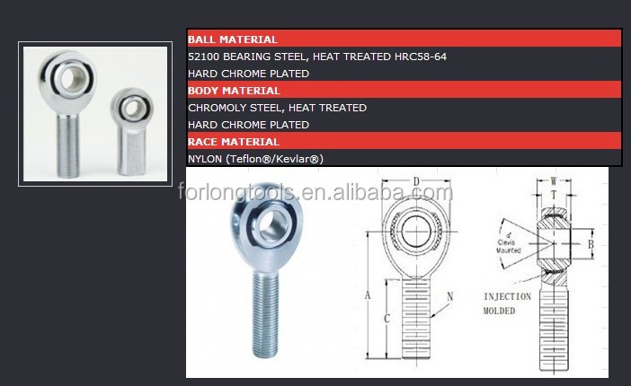Stock for Immediate Shipment XM Series Rod End Heim Joint Chromely XML10 XMR10 Bearing Ball Joints 5/8-18