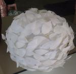Collapsible Round White Leaf Lampshade D300 For Living Room