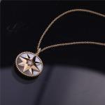 Gold Factory ROSE DES VENTS MEDALLION NECKLACE in 18K YELLOW GOLD with DIAMOND