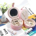 Round Luxury Jewelry Boxes 10.9*10.2*5.9cm Paper Packaging Box Custom Logo