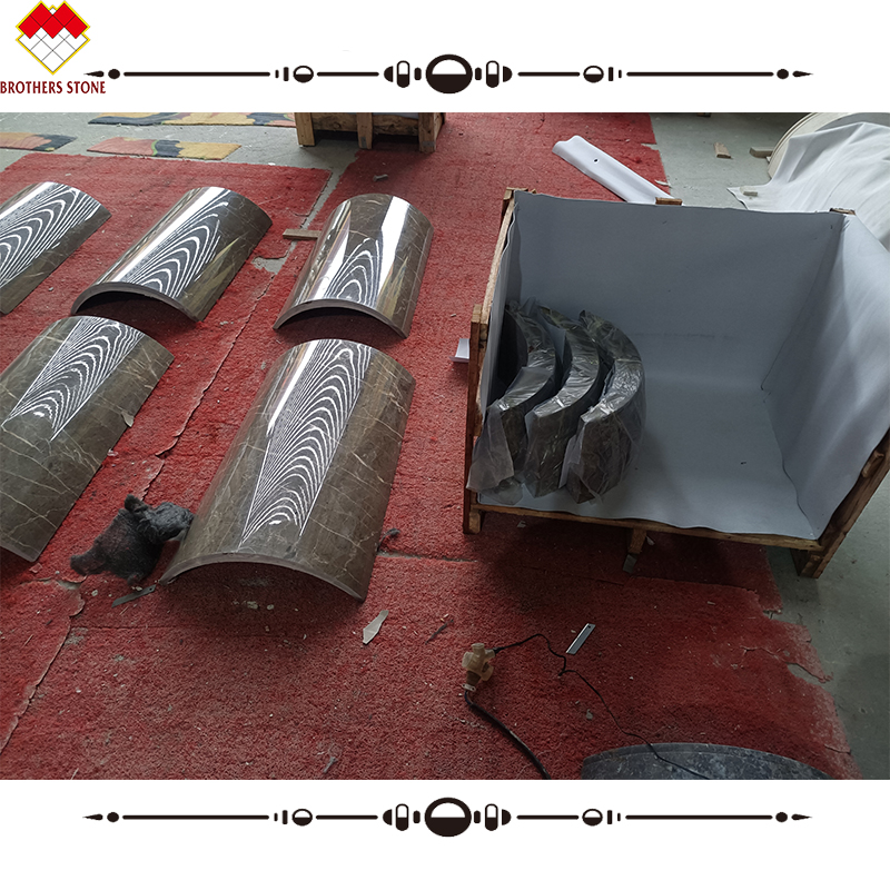 Customized Modern Grey Marble Pillar Covering Design Style for Hollow Column Cladding