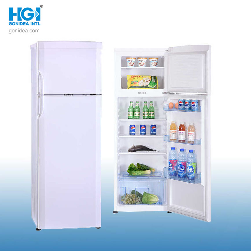 Double Door Top Freezer Cooler Refrigerator 370L Big Capacity Bcd-370