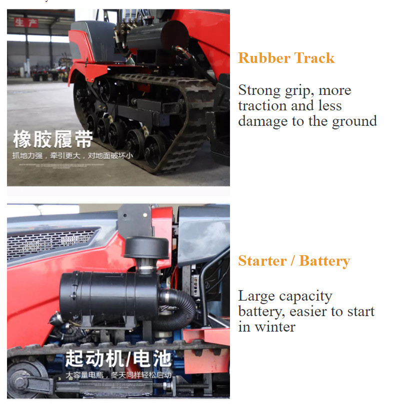 4WD Agricultural Crawler Tractor 25 Hp Mini Tractor With Farming Implements