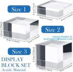 Clear Polished Acrylic Cube Cylinder, Square Display Block, Jewelry Display