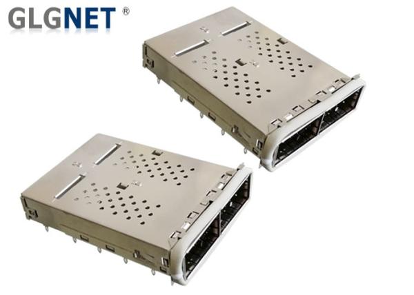 Cheap 56G Ethernet QSFP Cage 1 x 2 Multiple Port Press Fit With EMI Gasket for sale