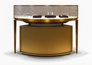 Quality Luxury Veneer Stainless Steel Jewellery Shop Display Counters / Jewellery Display Cases wholesale