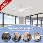 Dc Motor 6 Speeds Remote Control White Ceiling Fan With 4 MDF Blades