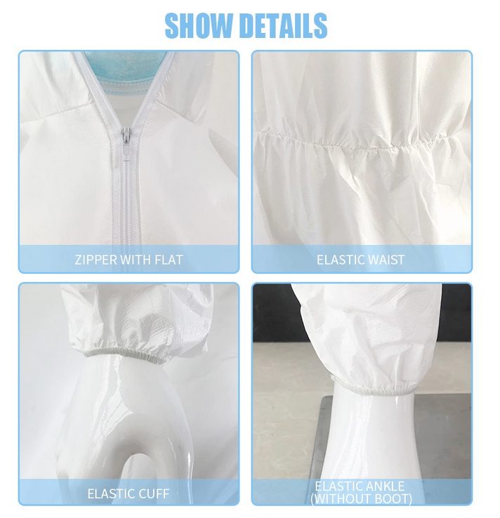 Disposable Isolation Micro-porous Film Coverall Breathable Micro-porous Film Coverall