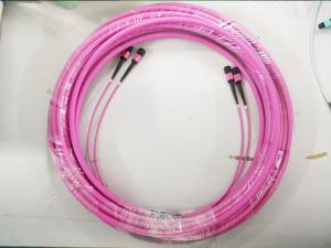 China Fiber Trunk Cable 12F OM4 Violet  MTP MPO Patch Cord Type B on sale