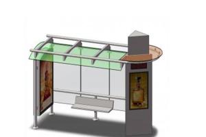 Quality 201 / 304 / 316 Stainless Steel Bus Stop Shelter Advertising Screen 1500*3500mm wholesale