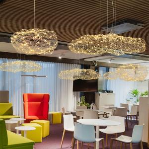 Quality Nordic Art Hollow Cloud Design Pendant Lights Creative Bedroom Hotel Hall Gypsophila Chandeliers(WH-MI-197) wholesale
