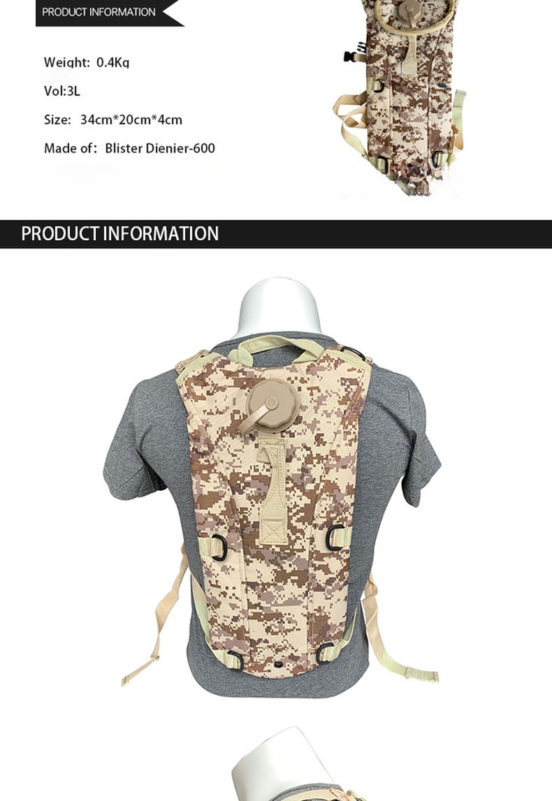Waterproof Multi-Function Traveling Hiking Bag With Water Bottle And Resilient Fabric