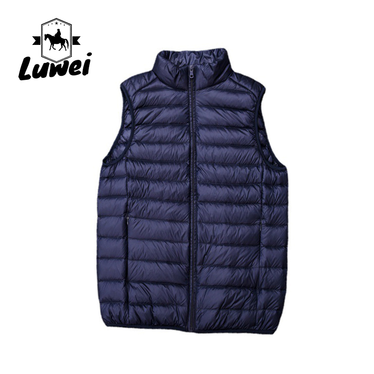 Wholesale Customs Logo Fashion Winter Lightweight Utility Gilet Casual Waistcoat Winter Down Vest For Men