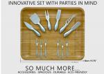 Bamboo Wooden Cheese Board With 6 Stainless Steel Cheese Knives & 6 Appetizer