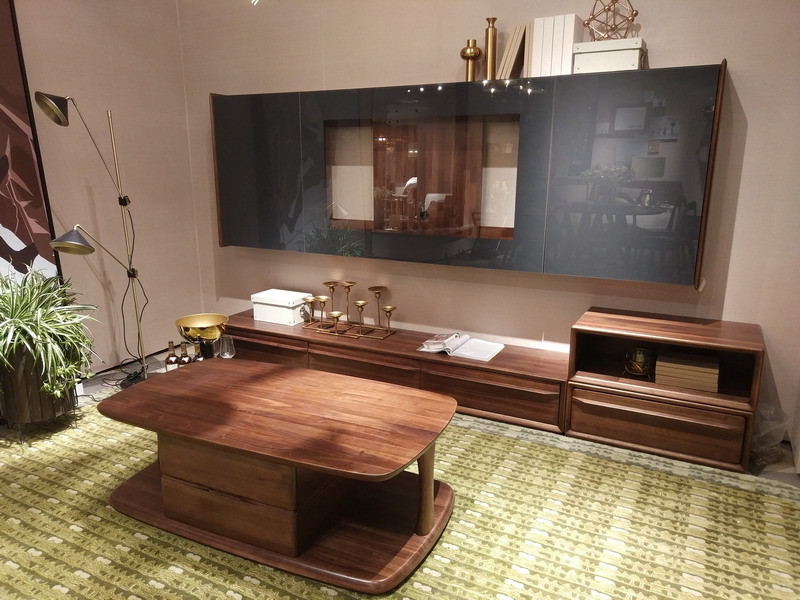 2017 New Walnut Wood Case Good Furniture Design Living room Coffee table& Tea table with Storage side Drawers