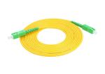 SC APC Green Optical Fiber Patch Cord, armored fiber optic patch cable