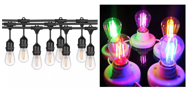 E26 E27 Vintage Light Bulbs 1W 2W S14 Edison Bulb String Lights 2200K