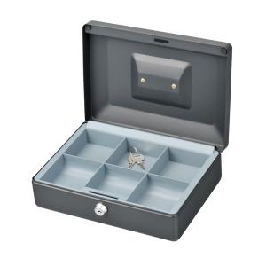 Quality 6 Cell Money Bank Box With Key Lock , Grey Color Money Storage Safes wholesale